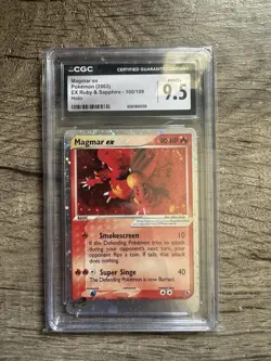 CGC 9.5 MINT+ Magmar ex 2003 EX Ruby & Sapphire 100/109 Holo Pokemon Card - Image 2