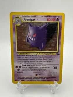 Pokemon Gengar Fossil HOLO Rare 5/62 80 HP English Card 1999 - Image 1