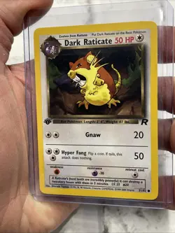 Pokemon TCG Team Rocket 1st Edition Dark Raticate 51/82 Vintage Vtg Card LP+ - Image 2