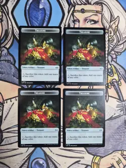 4x Elephant (5,5) / Treasure Dual-Sided Tokens - NM/M TDM MTG Magic - Image 2
