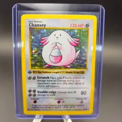 Chansey 1st Edition Shadowless Holo Base Set 3/102 Moderately Played Pokemon TCG - Image 3