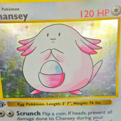 Chansey 1st Edition Shadowless Holo Base Set 3/102 Moderately Played Pokemon TCG - Image 4