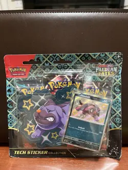 Pokemon Scarlet & Violet Paldean Fate Tech Sticker Collection 3-pk Maschiff - Image 1