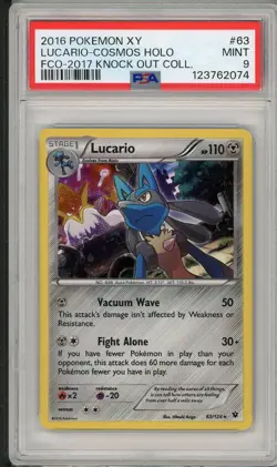 2016 Pokemon XY Lucario Knock Out Collection 2017 Cosmos Holo Promo #63 PSA 9 - Image 1