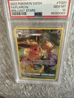 2022 Pokemon SWSH Brilliant Stars Flareon Trainer Gallery Holo #TG01/TG30 PSA 10 - Image 4