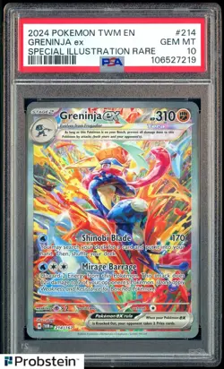 2024 Pokemon TWM En Special Illustration Rare #214 Greninja Ex PSA 10 GEM MINT - Image 1