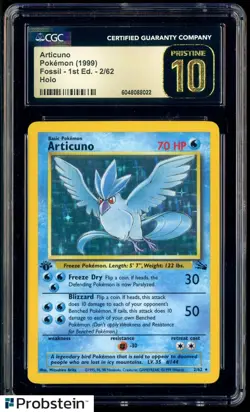 1999 Pokemon Fossil 1st Edition #2/62 Articuno Holo CGC 10 PRISTINE - Image 1