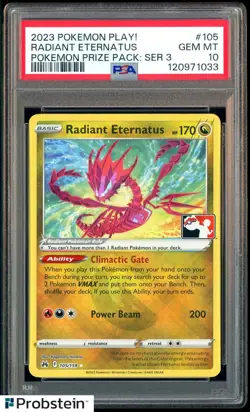 2023 Pokemon Play! Prize Pack Ser 3 #105 Radiant Eternatus PSA 10 GEM MT POP 24 - Image 1