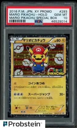 2016 Pokemon Japanese XY Promo Special Box #293 Mario Pikachu Holo PSA 10 - Image 1