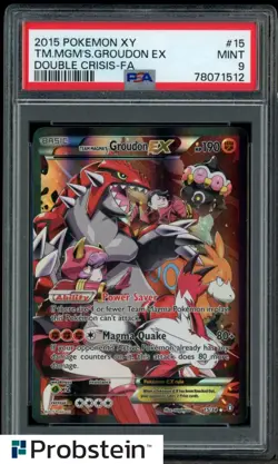 2015 Pokemon XY Double Crisis #15 FA Team Magma's Groudon EX PSA 9 MINT - Image 1