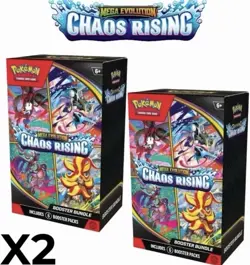 2X Pokemon TCG: Mega Evolution Chaos Rising Booster Bundle PRESALE - Image 1