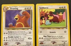 Ursaring 34/75 (2) & Teddiursa 65/75 (2) Neo Discovery 2001 Pokemon - Image 3