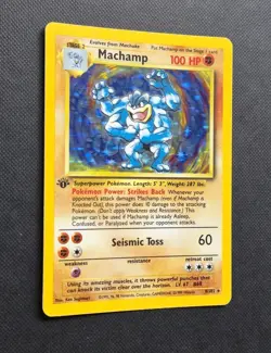 VINTAGE 1999 Pokemon Machamp 8/102 1st Edition Holo Base Set EXCELLENT FREE POST - Image 3