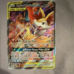 🦊🔥 Pokemon Charizard & Braixen GX TAG TEAM Promo Holo SM230 Basic 270 HP - Image 1
