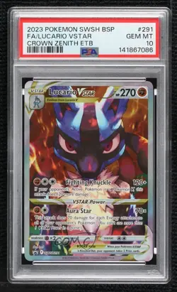 Lucario VSTAR Pokemon Sword & Shield Black Star Promo PSA 10 GEM MT - Image 1