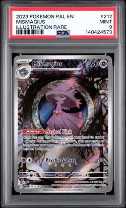 2023 POKEMON PAL EN-PALDEA EVOLVED ILLUSTRATION RARE #212 MISMAGIUS PSA 9 - Image 1