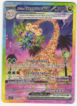 Pokemon Alolan Exeggutor ex Special Illustration Rare Holo 242/191 Sv08 300HP - Image 1