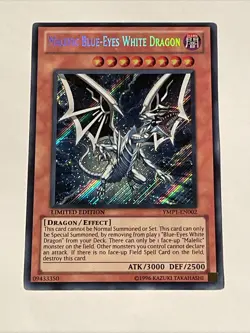 Yugioh Malefic Blue-Eyes White Dragon YMP1-EN002 Secret Rare LP - Image 1