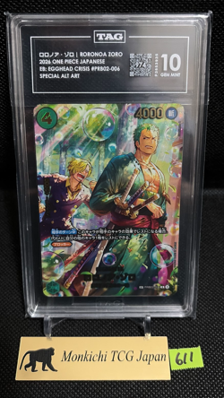 TAG GEM MINT 10[974] Roronoa Zoro PRB02-006 SP EGGHEAD CRISIS EB04 ONE PIECE - Image 1