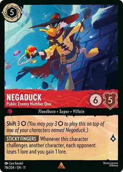 Negaduck - Public Enemy Number One 116/204 COLD FOIL Winterspell Disney Lorcana - Image 1