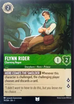 74/204 FLYNN RIDER CHARMING ROGUE THE FIRST CHAPTER UNCOMMON DISNEY LORCANA CARD - Image 1