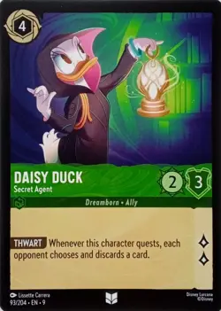 93/204 DAISY DUCK SECRET AGENT EN9 UNCOMMON DISNEY LORCANA CARD - Image 1