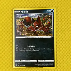 Nickit 112/189 Common Darkness Ablaze 2020 Pokemon Card NM - Image 1