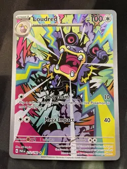 Loudred 212/182 SV04: Paradox Rift Holo Pokemon Card Full Art Normal Type - Image 1