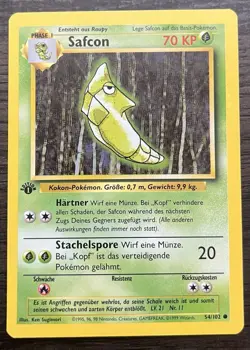 1st Edition GERMAN Metapod 54/102 Pokemon TCG WOTC Base Set LP - Image 1