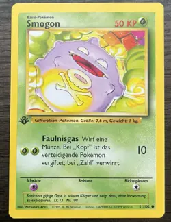1st Edition GERMAN Koffing 51/102 Pokemon TCG WOTC Base Set MINT - Image 1