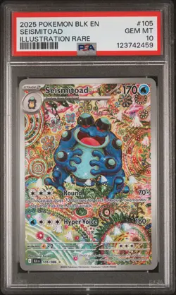 2025 POKEMON BLK EN-BLACK BOLT ILLUSTRATION RARE #105 SEISMITOAD PSA 10 - Image 1