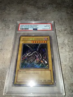 2002 YU-GI-OH! PROMO BPT-COLLECTOR'S TINS #005 RED-EYES B. DRAGON PSA 8 NM - Image 1
