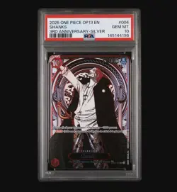 PSA 10 Shanks OP13 #004 – One Piece 3rd Anniversary Silver (GEM MINT) - Image 1
