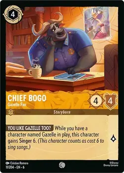 FOIL Chief Bogo - Gazelle Fan 11/204 Common Azurite Sea Lorcana Disney Eng Card - Image 1