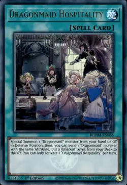 Dragonmaid Hospitality - Emblazoned Ultra Rare 1st Ed. BLMM-EN065 - NM - YuGiOh - Image 1