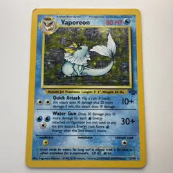 Vaporeon 12/64 Pokemon TCG Jungle Holo Foil Rare Vintage Card Moderately Play MP - Image 1