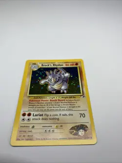 Pokemon TCG Brock's Rhydon 2/132 Gym Heroes Holo Rare Card Vintage - Image 4