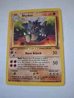 Pokemon Rhydon 45/64 1st edition Jungle LP+/near mint condition card - Image 1