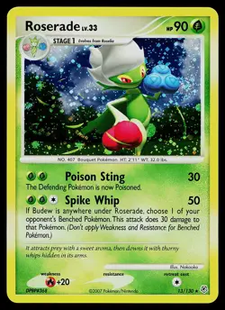 Pokemon Card - Roserade Diamond and Pearl 13/130 Holo SWIRL Rare - Image 1