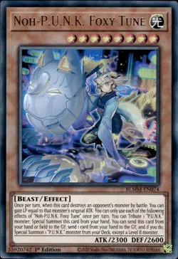 Noh-P.U.N.K. Foxy Tune - Emblazoned Ultra Rare 1st Ed. BLMM-EN074 - NM - YuGiOh - Image 1