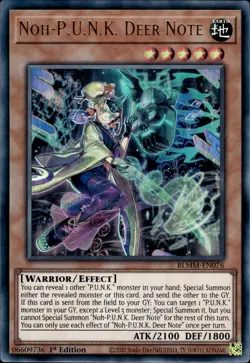 Noh-P.U.N.K. Deer Note - Emblazoned Ultra Rare 1st Ed. BLMM-EN076 - NM - YuGiOh - Image 1