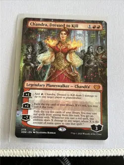 X 1 Chandra, Dressed to Kill Borderless NM-M Innistrad Crimson Vow 279 MTG Magic - Image 1