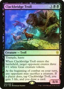 MTG FOIL Clackbridge Troll - Throne of Eldraine #084 - Image 1