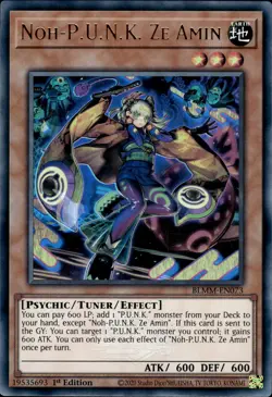 Noh-P.U.N.K. Ze Amin - Emblazoned Ultra Rare 1st Ed. BLMM-EN073 - NM - YuGiOh - Image 1