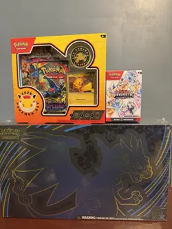 Pokemon Charizard UPC +Pokemon Day 2026 Box + Prismatic Evolutions Bundle Lot - Image 1