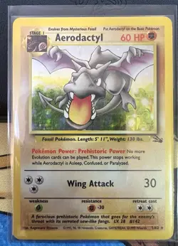 Pokemon TCG Aerodactyl 1/62 Fossil Holo Rare - Image 1