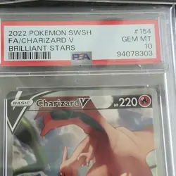 Pokemon Charizard V 154/172 Brilliant Stars Full Art Ultra Rare Holo PSA 10 - Image 2