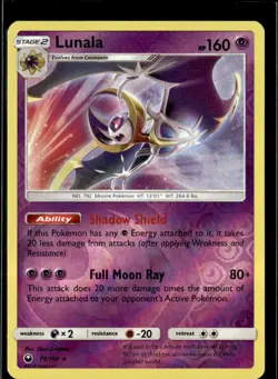 Pokemon Lunala 70/168 Celestial Storm Reverse Holo Rare - Image 1