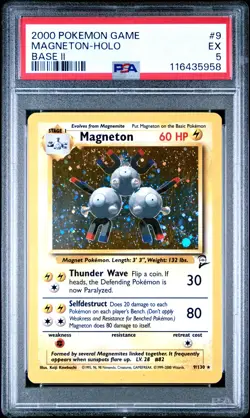 2000 POKEMON GAME BASE II #9 MAGNETON-HOLO PSA 5 - Image 1