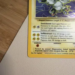 Magneton Pokemon TCG 11/62 Fossil Set Unlimited Holo Rare LP - Image 2